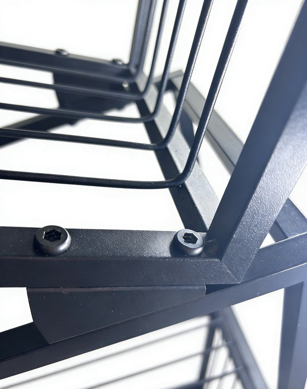 English Elm 5-tier Matte Black Metal Geometric Bookcase Open Frame Sculptural Organizer for Modern Spaces W2516P399491