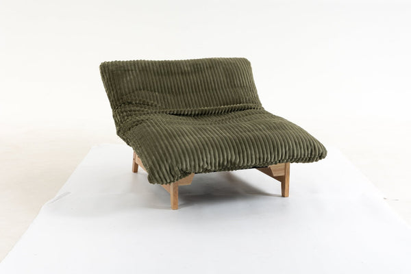 English Elm Bean Bag Lounge Chair Corduroy Upholstered Ergonomic Seat with Wraparound Backrest Support Antique Green W2530P516231