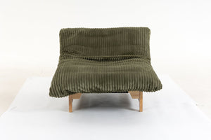 English Elm Bean Bag Lounge Chair Corduroy Upholstered Ergonomic Seat with Wraparound Backrest Support Antique Green W2530P516231