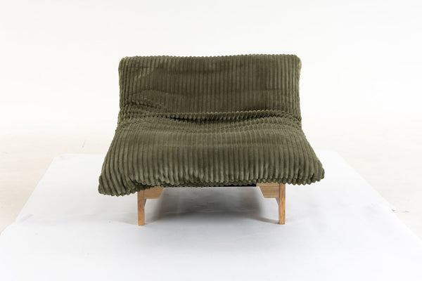English Elm Bean Bag Lounge Chair Corduroy Upholstered Ergonomic Seat with Wraparound Backrest Support Antique Green W2530P516231