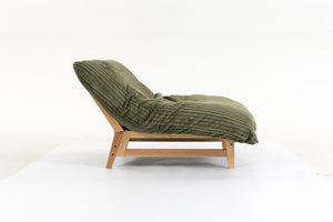 English Elm Bean Bag Lounge Chair Corduroy Upholstered Ergonomic Seat with Wraparound Backrest Support Antique Green W2530P516231