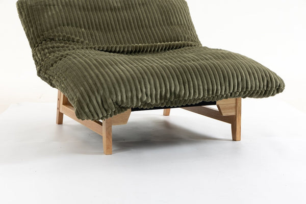 English Elm Bean Bag Lounge Chair Corduroy Upholstered Ergonomic Seat with Wraparound Backrest Support Antique Green W2530P516231