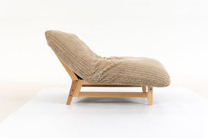 English Elm Bean Bag Lounge Chair Corduroy Upholstered Ergonomic Seat with Wraparound Backrest Support Khaki W2530P516235