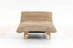 English Elm Bean Bag Lounge Chair Corduroy Upholstered Ergonomic Seat with Wraparound Backrest Support Khaki W2530P516235