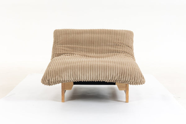 English Elm Bean Bag Lounge Chair Corduroy Upholstered Ergonomic Seat with Wraparound Backrest Support Khaki W2530P516235