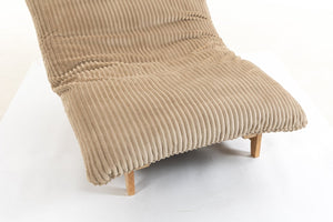 English Elm Bean Bag Lounge Chair Corduroy Upholstered Ergonomic Seat with Wraparound Backrest Support Khaki W2530P516235