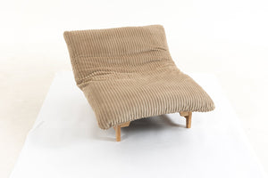 English Elm Bean Bag Lounge Chair Corduroy Upholstered Ergonomic Seat with Wraparound Backrest Support Khaki W2530P516235