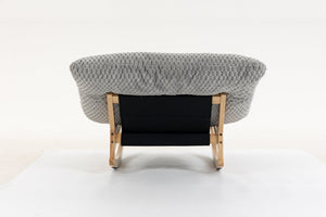 English Elm Bean Bag Rocking Accent Chair Corduroy Upholstery Solid Wood Frame Cozy Living Room Light Grey W2530P521401