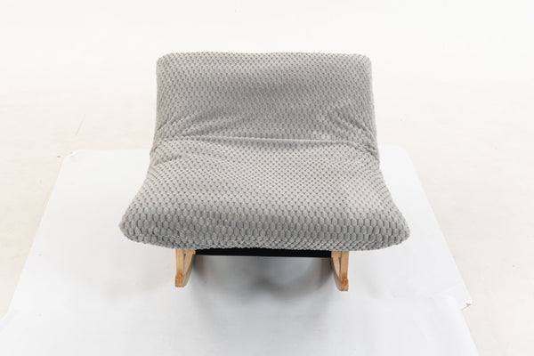 English Elm Bean Bag Rocking Accent Chair Corduroy Upholstery Solid Wood Frame Cozy Living Room Light Grey W2530P521401