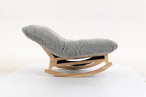 English Elm Bean Bag Rocking Accent Chair Corduroy Upholstery Solid Wood Frame Cozy Living Room Light Grey W2530P521401