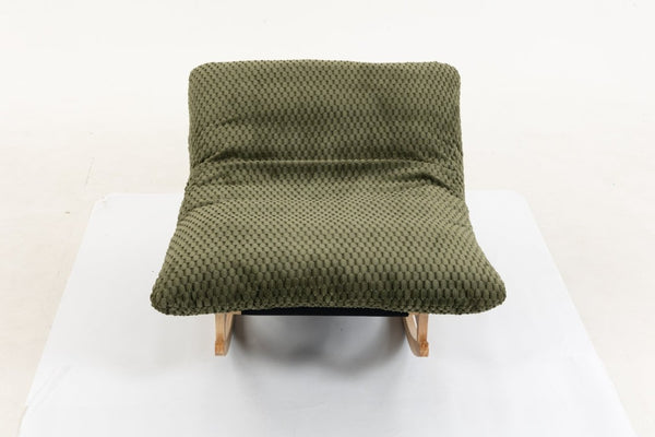 English Elm Bean Bag Rocking Accent Chair Corduroy Upholstery Solid Wood Frame Cozy Living Room Antique Green W2530P521402
