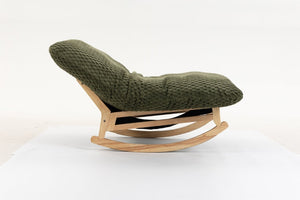English Elm Bean Bag Rocking Accent Chair Corduroy Upholstery Solid Wood Frame Cozy Living Room Antique Green W2530P521402