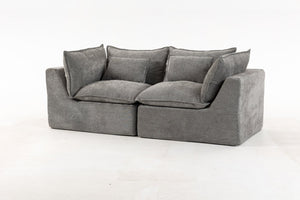 English Elm 74.8 Inch Oversized Modular Cloud Sofa Waffle Fabric Deep Seat Lounge for Living Room W2530P540077