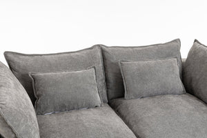 English Elm 74.8 Inch Oversized Modular Cloud Sofa Waffle Fabric Deep Seat Lounge for Living Room W2530P540077