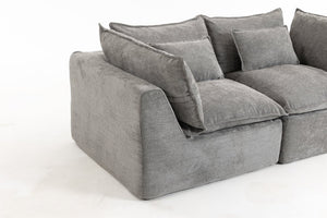 English Elm 74.8 Inch Oversized Modular Cloud Sofa Waffle Fabric Deep Seat Lounge for Living Room W2530P540077