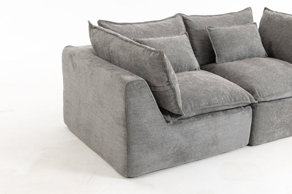 English Elm 74.8 Inch Oversized Modular Cloud Sofa Waffle Fabric Deep Seat Lounge for Living Room W2530P540077