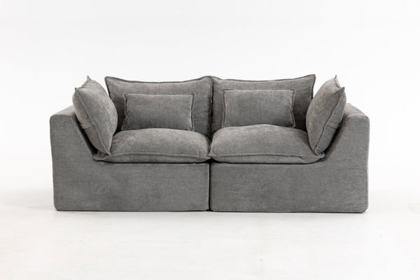 English Elm 74.8 Inch Oversized Modular Cloud Sofa Waffle Fabric Deep Seat Lounge for Living Room W2530P540077
