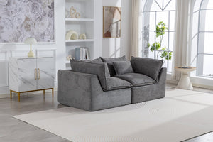 English Elm 74.8 Inch Oversized Modular Cloud Sofa Waffle Fabric Deep Seat Lounge for Living Room W2530P540077