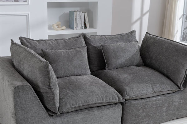 English Elm 74.8 Inch Oversized Modular Cloud Sofa Waffle Fabric Deep Seat Lounge for Living Room W2530P540077