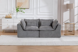 English Elm 74.8 Inch Oversized Modular Cloud Sofa Waffle Fabric Deep Seat Lounge for Living Room W2530P540077