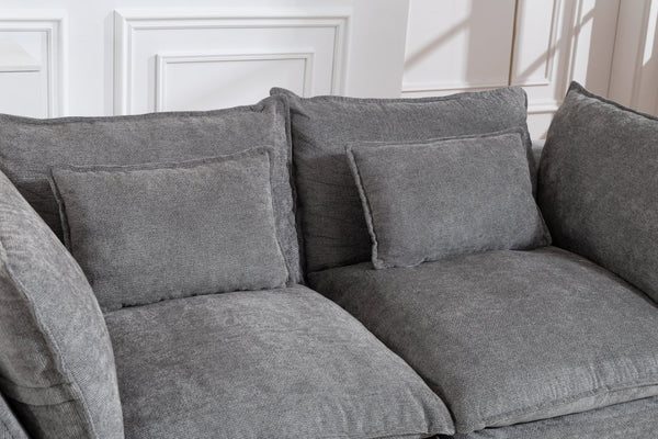 English Elm 74.8 Inch Oversized Modular Cloud Sofa Waffle Fabric Deep Seat Lounge for Living Room W2530P540077