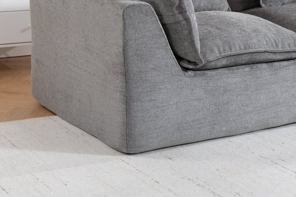 English Elm 74.8 Inch Oversized Modular Cloud Sofa Waffle Fabric Deep Seat Lounge for Living Room W2530P540077
