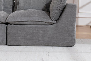 English Elm 74.8 Inch Oversized Modular Cloud Sofa Waffle Fabric Deep Seat Lounge for Living Room W2530P540077