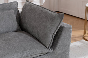 English Elm 74.8 Inch Oversized Modular Cloud Sofa Waffle Fabric Deep Seat Lounge for Living Room W2530P540077