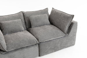 English Elm 74.8 Inch Oversized Modular Cloud Sofa Waffle Fabric Deep Seat Lounge for Living Room W2530P540077