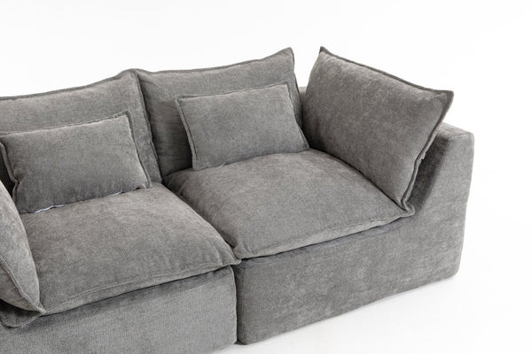 English Elm 74.8 Inch Oversized Modular Cloud Sofa Waffle Fabric Deep Seat Lounge for Living Room W2530P540077