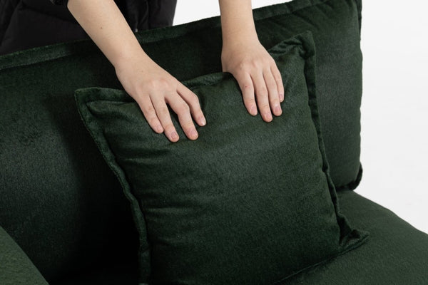 English Elm Modern Chenille Sectional Sofa with Chaise Ottoman and Waist Pillows for Living Room W2530S00027