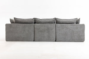 English Elm 102.3 Inch Oversized Modular Cloud Sectional Sofa Waffle Fabric with Ottoman Living Room W2530S00031
