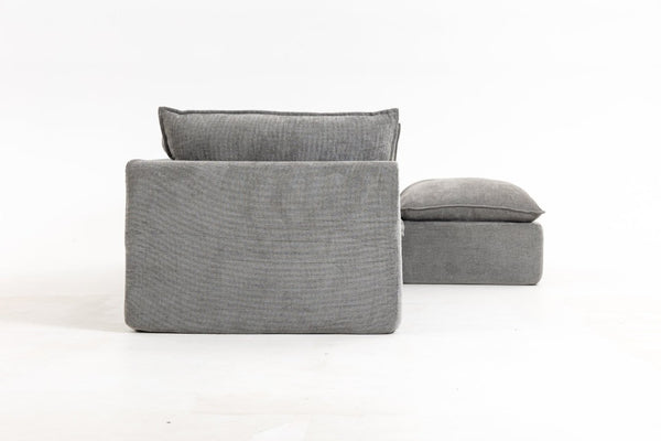 English Elm 102.3 Inch Oversized Modular Cloud Sectional Sofa Waffle Fabric with Ottoman Living Room W2530S00031
