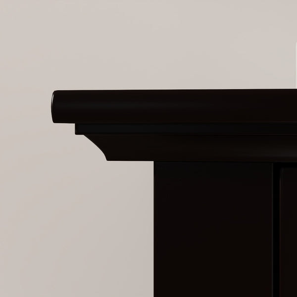 English Elm Black Narrow Farmhouse Cabinet Tempered Glass Door Brass Hardware Adjustable Shelving W2557P465809