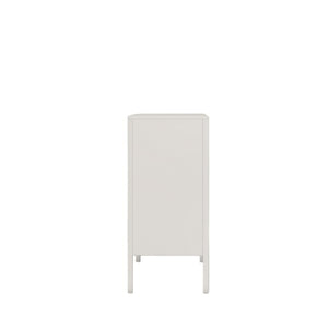 English Elm Modern Arched Matte Cabinet with Gold Pulls Engineered Wood Storage for Entryway White W2557P491094