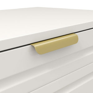 English Elm Modern Arched Matte Cabinet with Gold Pulls Engineered Wood Storage for Entryway White W2557P491094