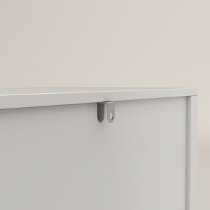English Elm Modern Arched Matte Cabinet with Gold Pulls Engineered Wood Storage for Entryway White W2557P491094