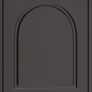 English Elm Modern Arched Matte Cabinet with Gold Pulls Engineered Wood Storage for Entryway Black W2557P491108