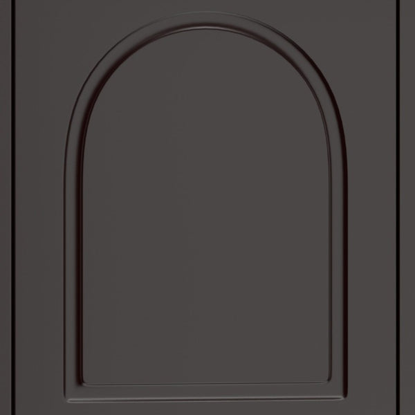 English Elm Modern Arched Matte Cabinet with Gold Pulls Engineered Wood Storage for Entryway Black W2557P491108