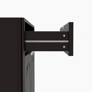 English Elm Modern Arched Matte Cabinet with Gold Pulls Engineered Wood Storage for Entryway Black W2557P491108