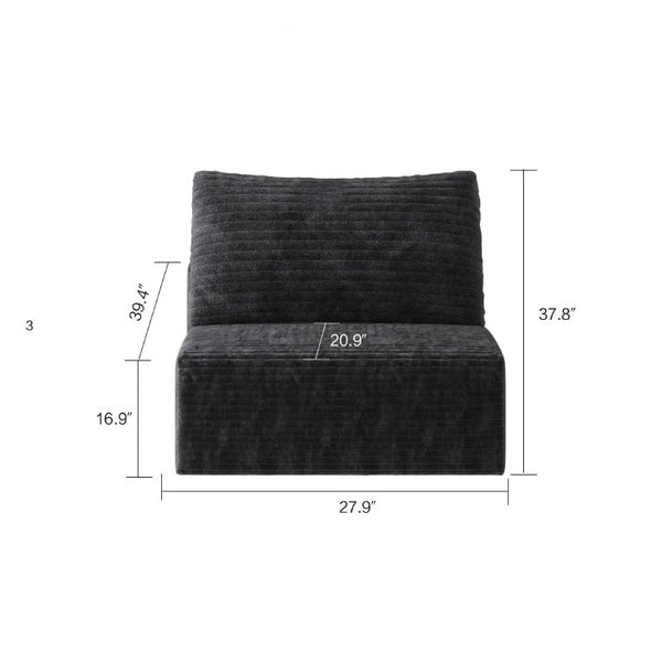 English Elm 107 Inch Corduroy Modular Sectional Deep Seat Cloud Sofa Reversible Chaise Lounge W2564P401528