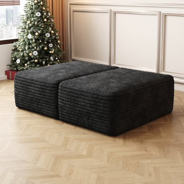 English Elm 107 Inch Modular Cloud Sectional Plush Corduroy L Shaped Sofa with Reversible Chaise W2564P401529