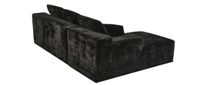 English Elm 107-Inch Corduroy Modular Sectional Sofa with Reversible Chaise for Open Living Spaces Black - B W2564S00072