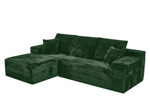 English Elm 107-Inch Corduroy Modular Sectional Reversible Chaise Plush Cloud Cushion Lounge Sofa W2564S00076