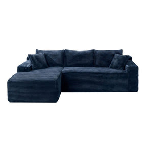 English Elm 107 Inch Corduroy Modular Sectional Cloud Sofa Reversible Chaise Deep Seat Living Room W2564S00160