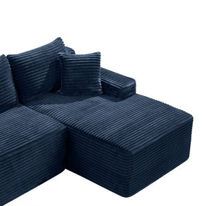 English Elm 107 Inch Corduroy Modular Sectional Deep Seat Cloud Sofa for Spacious Living Rooms W2564S00161