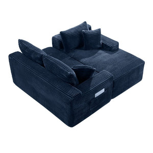 English Elm 107 Inch Corduroy Modular Sectional Deep Seat Cloud Sofa for Spacious Living Rooms W2564S00161