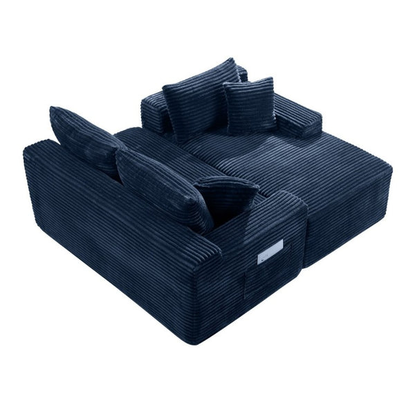 English Elm 107 Inch Corduroy Modular Sectional Deep Seat Cloud Sofa for Spacious Living Rooms W2564S00161