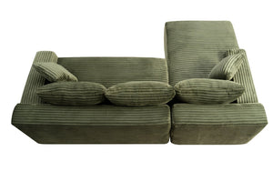 English Elm 107 Inch Modular L Shaped Sectional Plush Corduroy Deep Seat Cloud Sofa for Living Room W2564S00162