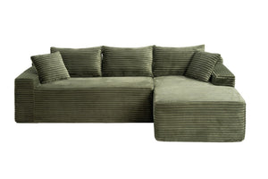 English Elm 107 Inch Modular Cloud Sectional Plush Corduroy Deep Seat L Shaped Living Room Sofa W2564S00163